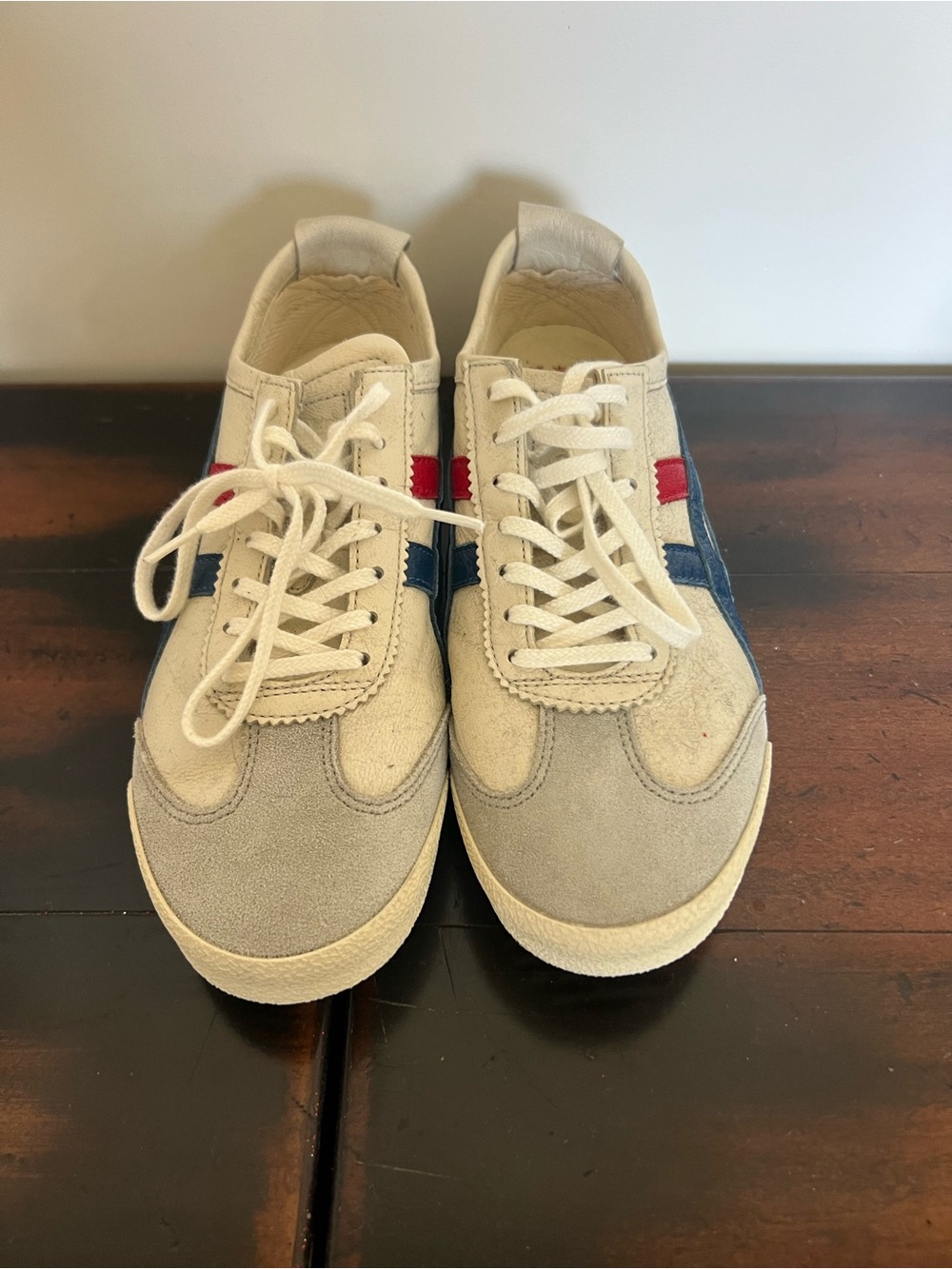 Onitsuka Tiger by Asics White, Gray, Blue & Red Sneakers